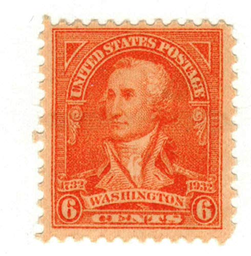 1932 George Washington Single 6c Postage Stamp - Scott711 - MNH,OG