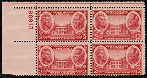 1936 Andrew Jackson & Winfield  Scott Plate Block of 4 2c Postage Stamps - Sc#786 - MNH,OG
