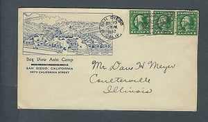 VEGAS - 1932 Bay View Auto Camp, San Diego, CA Ad Cover - FG121