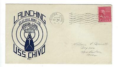 VEGAS - 1945 Submarine USS Chivo Launch Herald Cover - Groton, CT - FF164