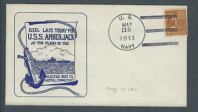 VEGAS - 1941 Submarine USS Amberjack Keel Laid Cover - Groton - FJ178