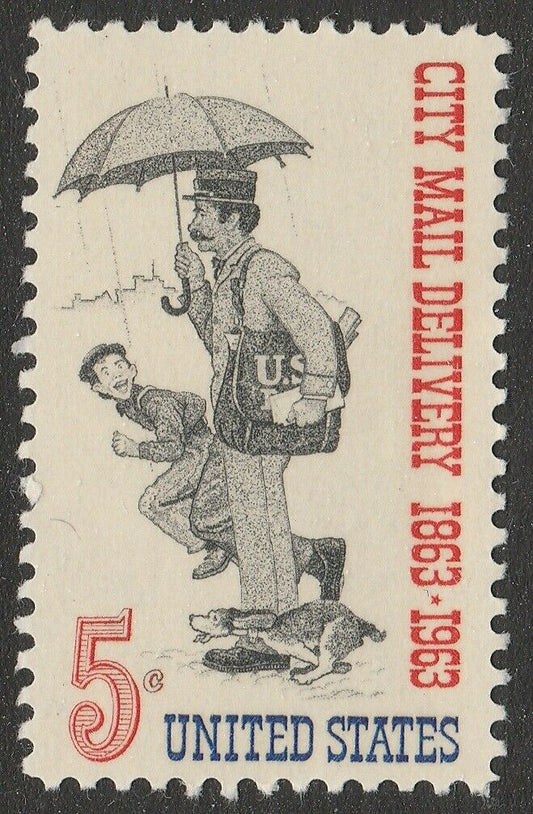 1963 City Mail Delivery Single 5c Postage Stamp - MNH, OG - Scott 1238`- CX216a