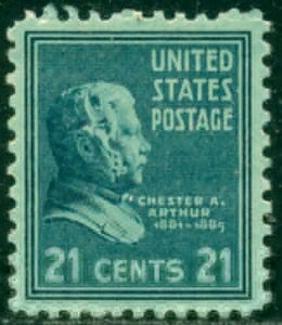 1938 President Chester Arthur Single 21c Postage Stamp -  Sc# 826 - MNH,OG