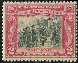 1929 George Rogers Clark - The Surrender of Fort Sackville Single 2c Postage Stamp - Sc#651- MNG,OG