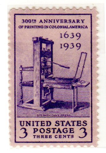 1939, Printing Tercentenary  Single 3c Postage Stamp  - Sc# 857 - MNH,OG