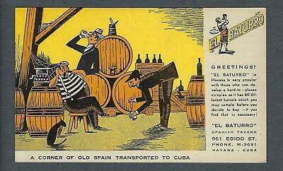 VEGAS - Vintage Havana Cuba Postcard - El Baturro Tavern - FK200