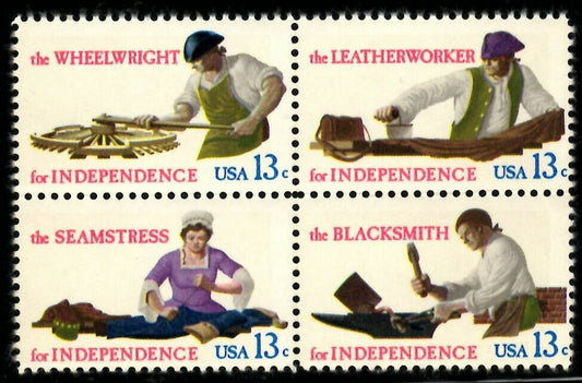 1977 Independence Block of 4 13c Postage Stamps - MNH, OG - Scott 1717-1720 - CT37a