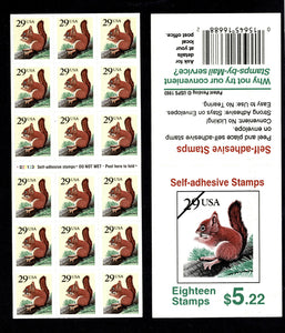 1993-95 Red Squirrel Booklet Pane Of 18 29c Postage Stamps - Sc# 2489a - MNH - DG104