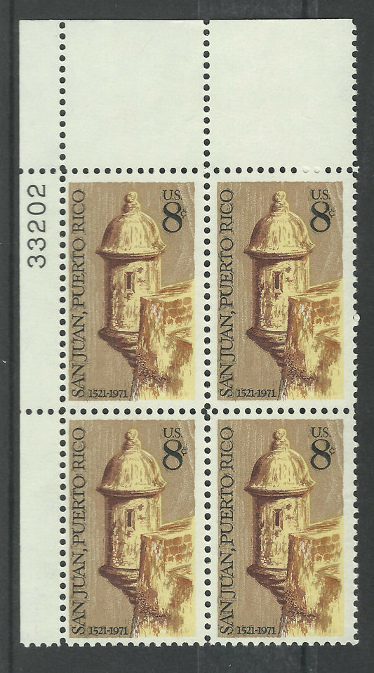 1971 - San Juan Puerto Rico Plate Block Of 4 8c Postage Stamps - Scott 1437 - MNH, OG - CX522