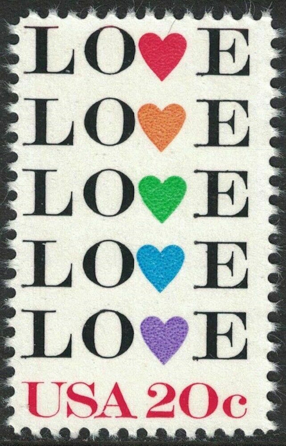 1984 USA Love Single 20c Postage Stamp - Sc# 2072 - MNH - CT47b