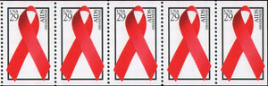 1993 AIDS Awareness Booklet Pane of 5 29c Postage Stamps - Sc# 2806 - MNH, OG - CX641