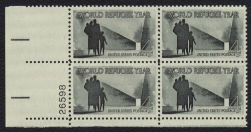 1960 World Refugee Year Plate Block of 4 4c Postage Stamps - MNH, OG - Scott 1149