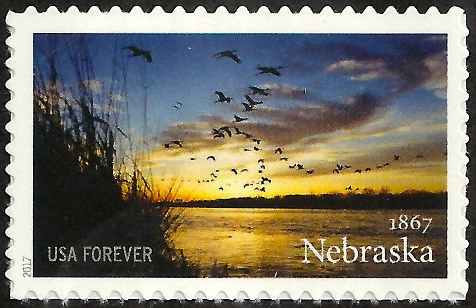 2017 Nebraska Statehood 150th Anniv. Single "Forever" Postage Stamp - MNH, OG - Scott 5179