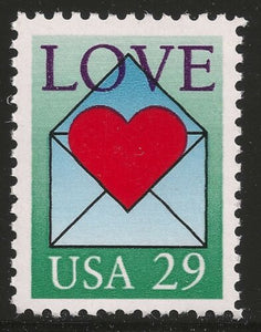 1992 Love Letter Single 29c Postage Stamp - MNH, OG - Sc# 2618 - CX387