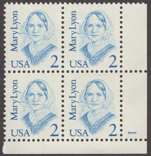1987 Mary Lyon Plate Block of 4 2c Postage Stamps - MNH, OG - Sc# 2169