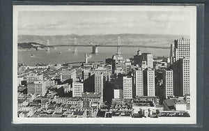 VEGAS - 1937 San Francisco & Bay Bridge Piggot RPPC Postcard - FK187