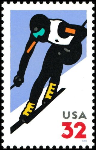 1998 Alpine Skiing Single 32c Postage Stamp - MNH, OG - Scott# 3180 - CW337a