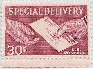 1957  Letter & Hands, Special Delivery  Single 30c Postage Stamp  - E21 -  MNH,OG