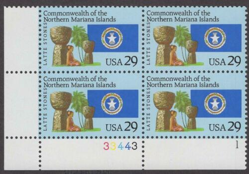 1993 Mariana Islands Plate Block of 4 29c Postage Stamps - MNH, OG - Scott 2804