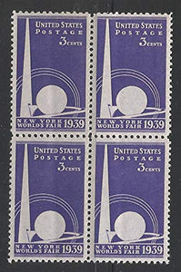 1939 New York World Fair Block of 4 3c Postage Stamps - Sc# 853 - MNH,OG
