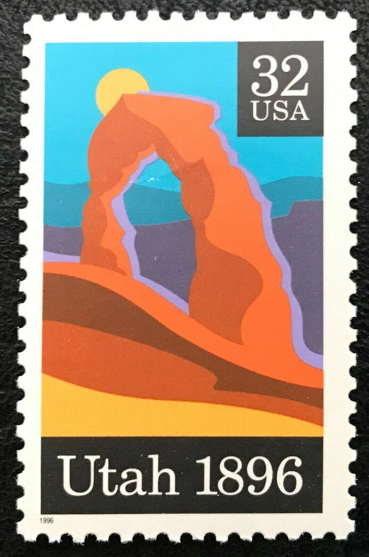 1996 Utah Statehood Single 32c Postage Stamp - Scott 3024 - MNH, OG - CX822