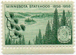 1958 Minnesota Statehood Single 3c Postage Stamp  -  Sc# 1106  p-  MNH,OG