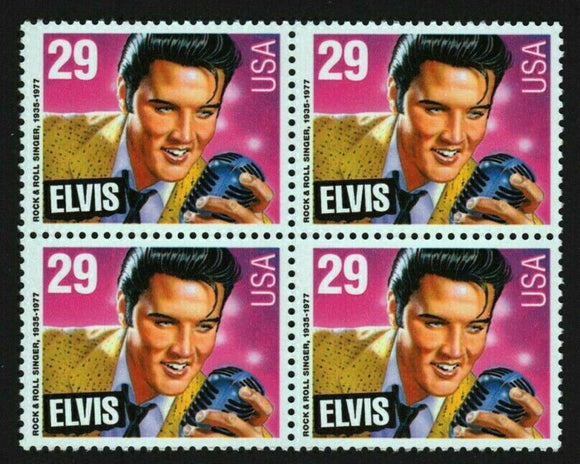 1993 Elvis Presley Block Of 4 29c Postage Stamps - Sc 2721 - CW375