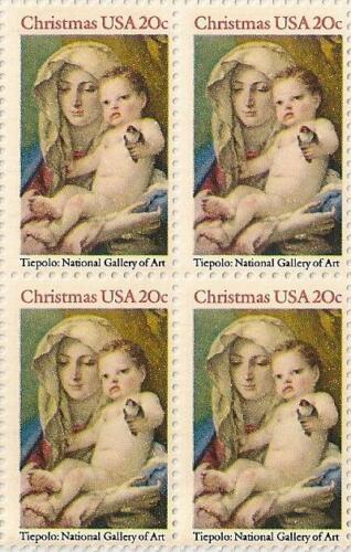 1982 Christmas Madonna & Child Tiepolo Painting Block Of 4 Scott 2026 - MNH - CW411