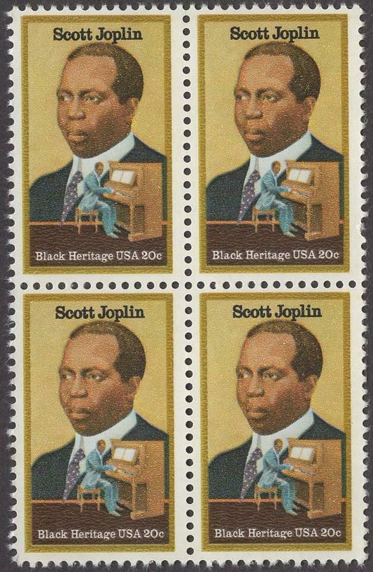 1983 Scott Joplin Block Of 4 20c Postage Stamps - Scott 2044 - MNH, OG - CW252b