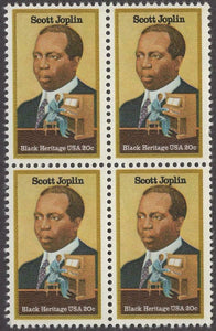 1983 Scott Joplin Block Of 4 20c Postage Stamps - Sc# 2044 - MNH, OG - CW252b
