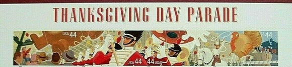 2009 Thanksgiving Day Parade Strip Of 4 44c Postage Stamps & Header - Sc# 4417-4420 - MNH, OG - DC137a