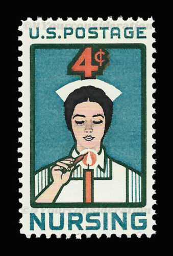 1961 Nursing Single 4c Postage Stamp - Scott# 1190 - MNH, OG - CX515