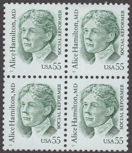 1995 Alice Hamilton Block of 4 55c Postage Stamps - MNH, OG - Scott 2940