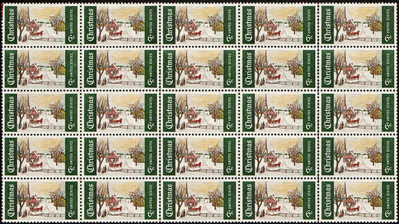 1969 For Decorating Your Christmas Mailings - Block Of 25 Real 6c Postage Stamps - Sc# 1384 -MNH - DS170b
