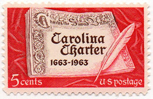 1963 Carolina Charter  Single 5c Postage Stamp  - Sc# 1230 - MNH,OG