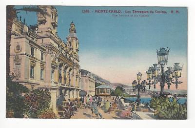 Vintage Monte Carlo Picture Postcard - The Terrace Of The Casino (AM75)