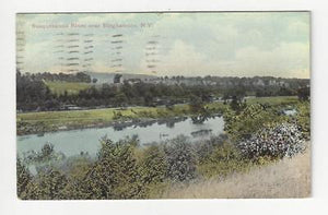 Posted 1913 USA Postcard - Susquehanna River Near Binghamton, NY (AT80)