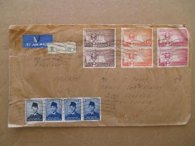 1958 Indonesia To USA Registered Airmail Cover - See Both Sides (XX99)