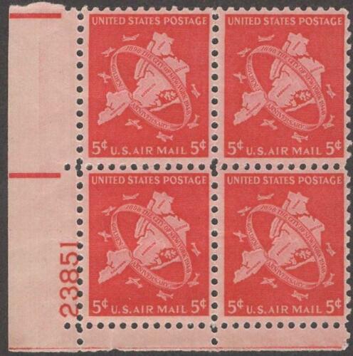 1948 New York Five Boroughs Airmail Plate Block Of 4 5c Postage Stamps - Scott C38 - MNH - CW408a