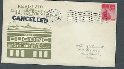 VEGAS - 1945 Submarine USS Dugong Keel Laid Rare Cancelled Cover Groton - FJ191