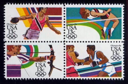 1983 Summer Olympics Of 1984 Block Of 4 13c Postage Stamps - Sc# 2048-2051 - CW216