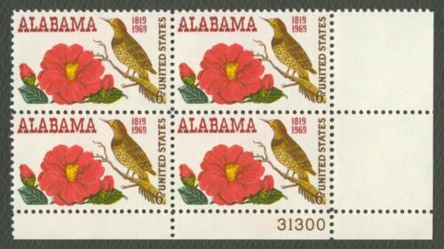 1969 Alabama Statehood Plate Block Of 4 6c Postage Stamps - MNH, OG - Scott 1375 - CX360
