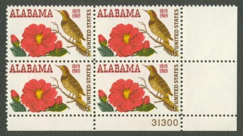1969 Alabama Statehood Plate Block Of 4 6c Postage Stamps - MNH, OG - Sc# 1375 - CX360