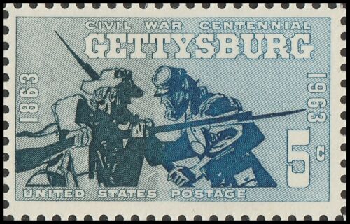 1961-65 Civil War Gettysburg Single 5c Postage Stamp - MNH, OG - Sc# 1180`- CX218b