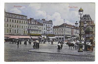 Early 1900s Belgium Photo Postcard - Brussels, Place Rogier (OO138)