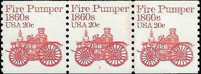 VEGAS - 1981-84 Scott 1908 Fire Pumper - Coil Line Triplet - Plate 1, MNH, OG -EZ8