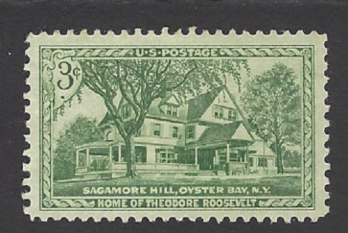 1953 Sagamore Hill Home Of Teddy Roosevelt Single 3c Postage Stamp - MNH, OG - Scott 1023