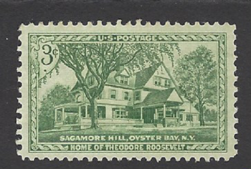1953 Sagamore Hill Home Of Teddy Roosevelt Single 3c Postage Stamp - MNH, OG - Sc# 1023