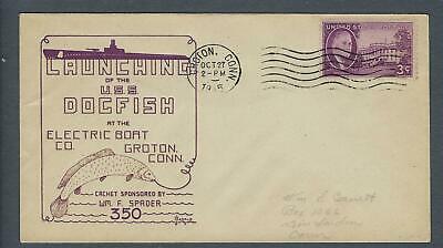 VEGAS - 1945 Submarine USS Dogfish Launch Spader Cover - Groton - FJ193
