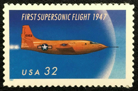 1997 First Supersonic Jet 1947 Single 32c Postage Stamp - MNH, OG - Sc# 3173 - DA107